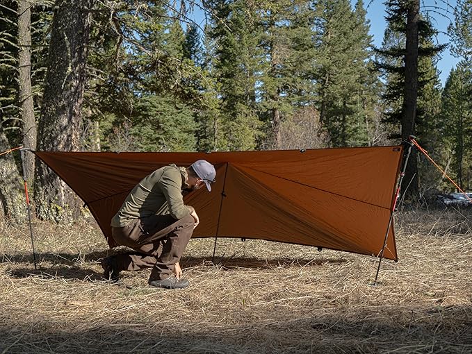 VIAM Outdoors | Switchback Ultralight Waterproof Tarp | 1.1oz | Coyote Brown