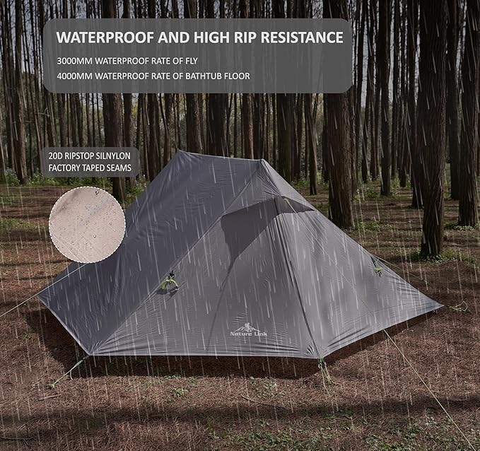Altair Two Ultralight Backpacking Tent, 2 Person Trekking Pole Backpacking Tent, Waterproof, Compact, 3 Season, Double Wall Shelter for Backpacking, Camping, Thru Hiking, Trekking
