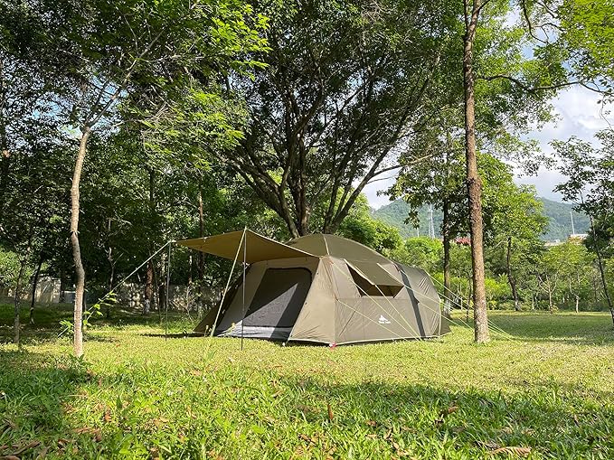 Three Bears Family Camping Tent - 6-Person Spacious Design, 3000mm Waterproof, Suitable for Road Trips/Backyards/Extended Camping Adventures in All Scenarios
