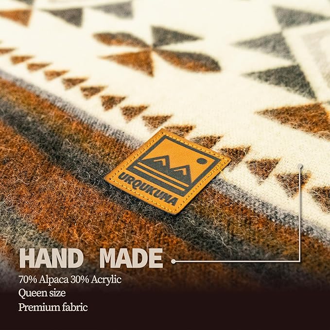 Alpaca Blanket - Premium Alpaca Wool Throw Blanket for Cozy Comfort - Warm Alpaca Wool Blanket - Variegated - Made by Artisans in The Heart of The Mountains of Ecuador