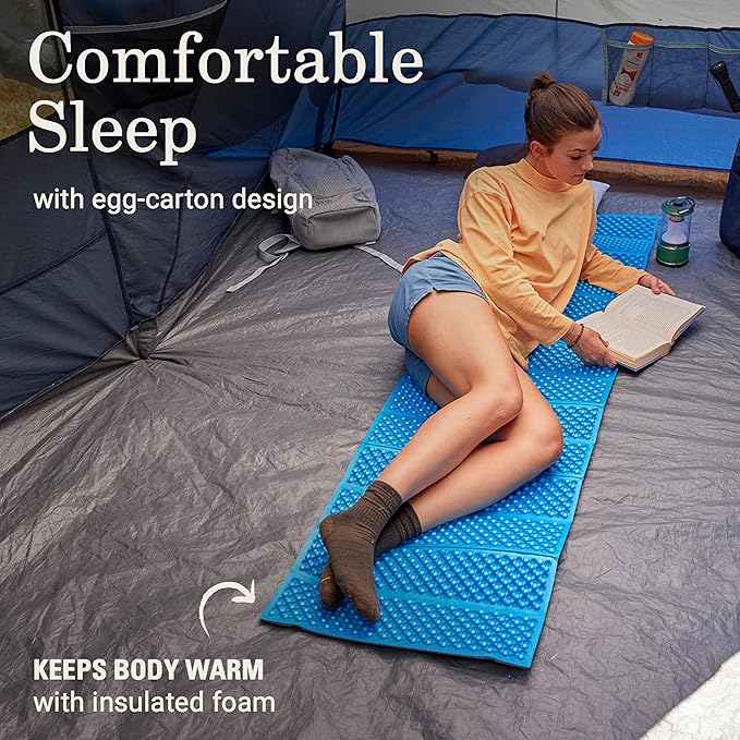 Coleman River Rest Lightweight Sleeping Pad, Comfortable Egg-Carton Design & Insulating Foam for Warmth, Camp Pad Weighs Less Than 1 Pound