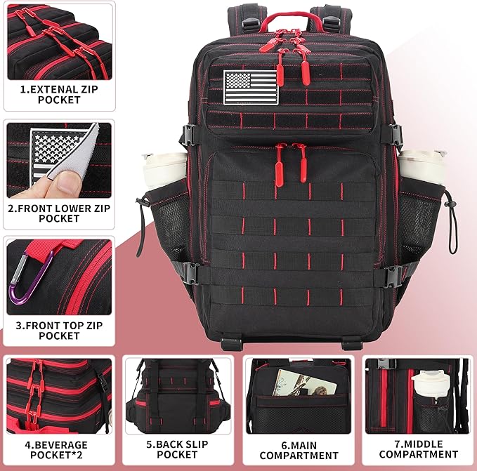 45L Military Tactical Backpacks 3 Days Assault Pack Bag Fitness Rucksack Bug Out Bag Hiking Treeking