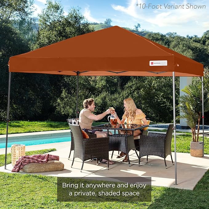 Best Choice Products 12x12ft Pop Up Canopy Tent, Outdoor Shade, 1 Person 1 Minute Set Up, Carry Case, 4 Weight Bags - Rust
