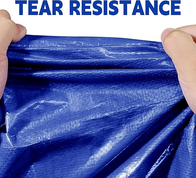 Tarp 12x16 ft 100% Waterproof Uv Resistant High Durability Multipurpose 5mil Blue Tarp for Covering Courtyards, Cars, Camping, Gardens, Pet Nests -by MVPNET