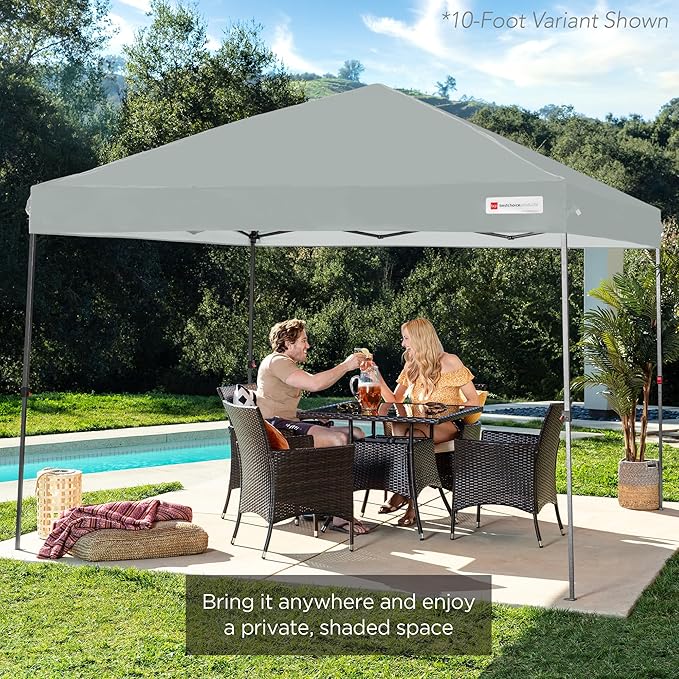 Best Choice Products 8x8ft Pop Up Canopy Tent, Outdoor Shade, 1 Person 1 Minute Set Up, Carry Case, 4 Weight Bags - Silver