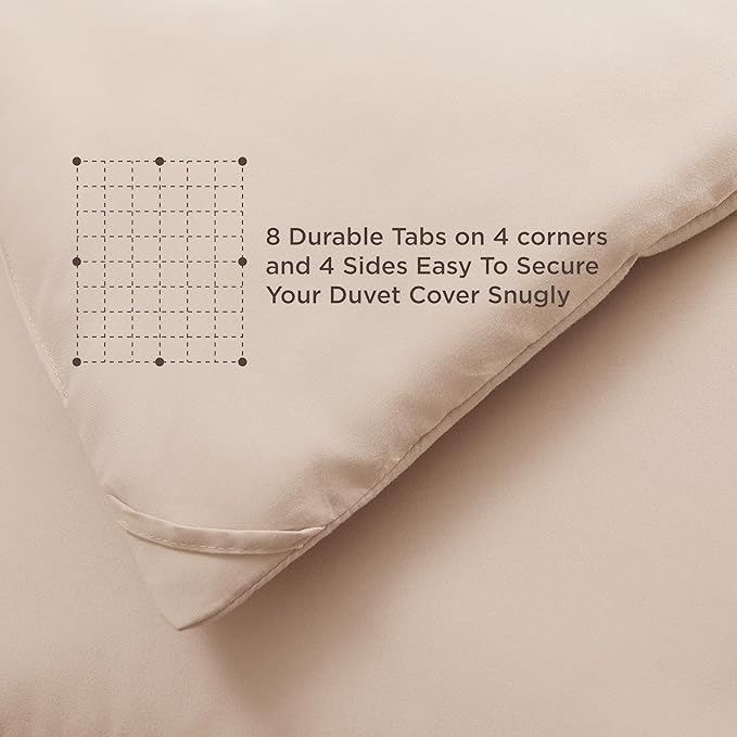 Bedsure Comforter Duvet Insert - Quilted Comforters Twin Size, All Season Duvet, GentleSoft Down Alternative Bedding, with 8 Tabs, Gifts for Women/Men, Beige, Twin 88 x 68 Inches