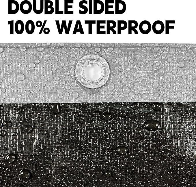 Tarp Heavy Duty 10x12ft Waterproof Tarps,10mil Uv Resistant,Multipurpose Silver/Black Tarps for Cars,Camping,Roof,Ship,Garden.by-MVPNET
