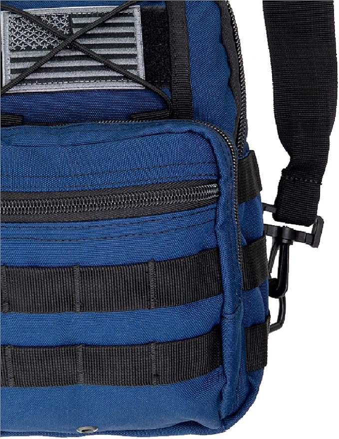 LINE2design First Aid Sling Backpack - Lightweight Sling Backpack Tactical Shoulder EDC Bag - EMS Equipment Emergency Medical Supplies Shoulder Molle Bag - Perfect for Camping Hiking Trekking - Navy