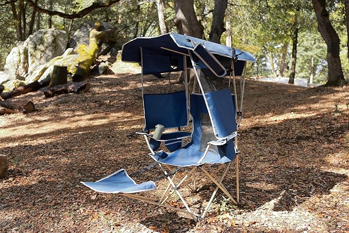 Nice C Chair with Canopy, Umbrella Chair, Chairs with Shade, Sports Chairs, USB, Type-C&DC Charging Cable Included, 30W Solar Panels, Removable Footrest&Cooler Bag (2 Navy)