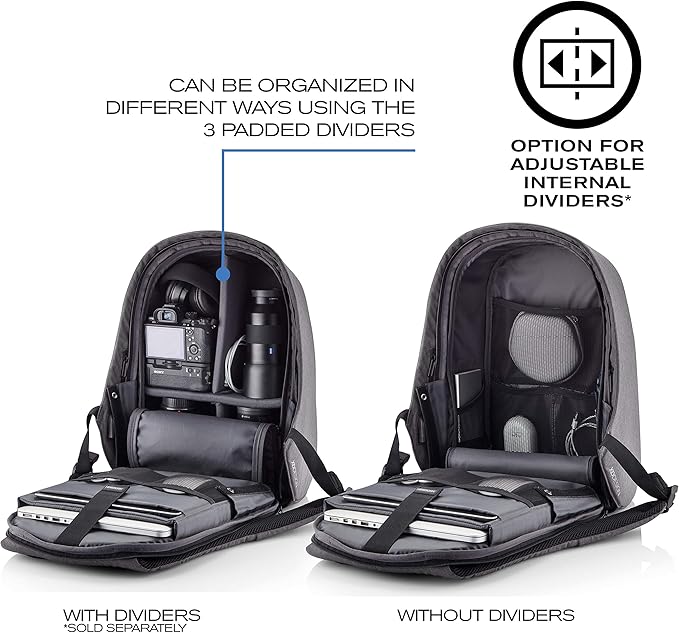 XDDesign Bobby Hero 20 Liter Anti Theft Laptop Backpack with Padded 17" Laptop Sleeve, Recycled Material, Water Repellent, USB Charging Port, Travel Backpack Carry on Flight Approved for Men&Women