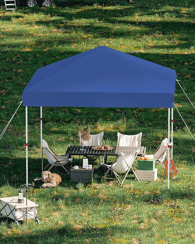 10x10 Pop Up Canopy Tent Outdoor Canopy with No Removable Sidewall One-Person Set Up Heavy Duty Commercial Instant Tent Shelter-Blue