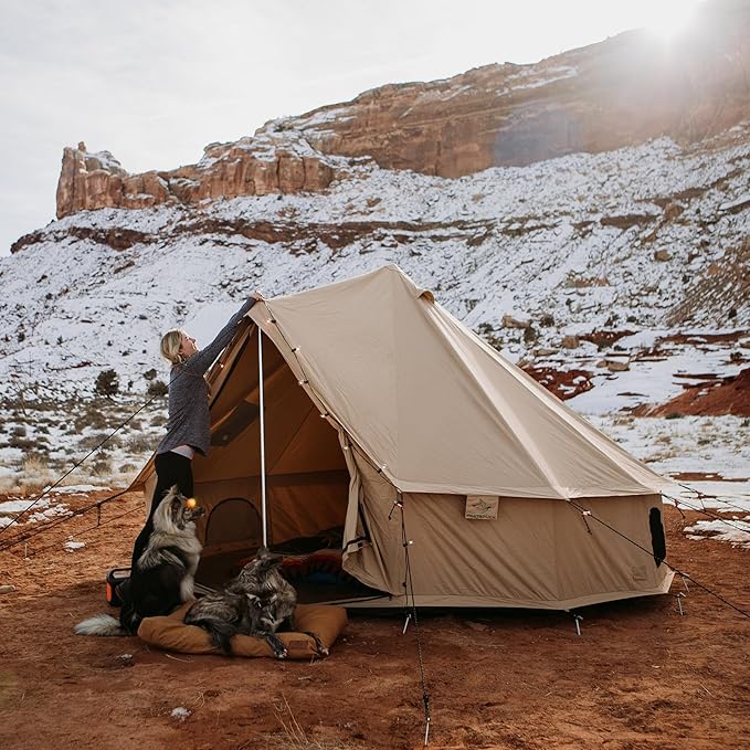WHITEDUCK Regatta Canvas Bell Tent - w/StoveJack, Waterproof, 4 Season Luxury Camping and Glamping Yurt Tent Outdoor