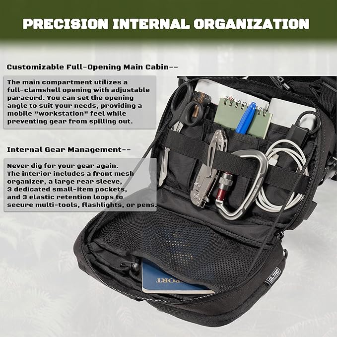 2-in-1 Convertible Chest Pack and Hydration Backpack with 2.5L Bladder, Hydration Vest for Women Men Outdoor Hiking Gravel Cycling Mountain Biking Running