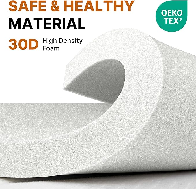 4 INCH Thick Foam Camping Mattress [Car/Tent/Cot] 30D Foam Portable Floor Sleeping Mat Cot Pad Roll Up Mattress for Guests Sleepovers RV Truck Camper