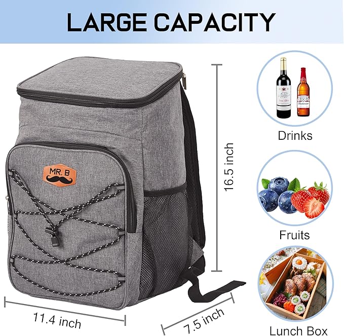 Cooler Backpack Large Insulated Leak Proof Lunch Backpack Portable Lightweight Cooler Bag for Travel Hiking Camping