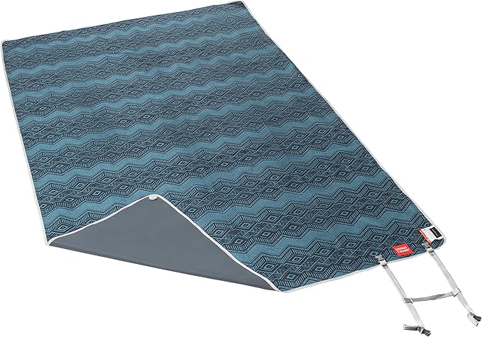 GRAND TRUNK Meadow Mat Large - Waterproof Outdoor Blanket for Picnic, Beach & Camping, Stakes Included (Blue Nile)