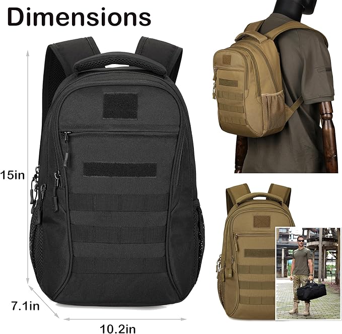CREATOR Military Tactical Backpack for Men Mini Daypack Small Tactical Assault Bag for Hunting Camping Trekking