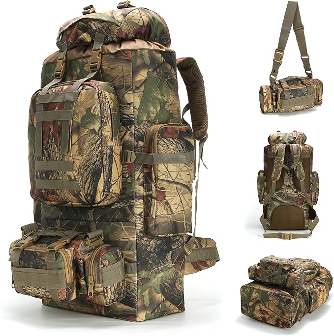 King'sGuard 100L Camping Hiking Backpack Molle Rucksack Military Camping Backpacking Daypack