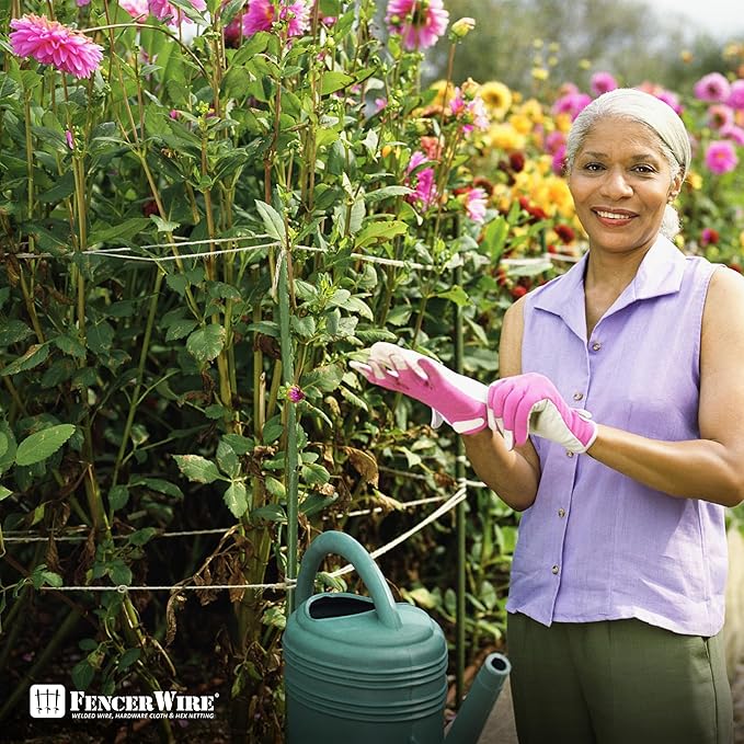 Fencer Wire 25 Pack of 6ft / 72 Inch Durable Metal Plant Supports Garden Stakes, Plant Stakes, Garden Poles for Outdoor & Indoor, Plant Support and Sticks for Tomato, Potted Plants, Beans, Cucumbers