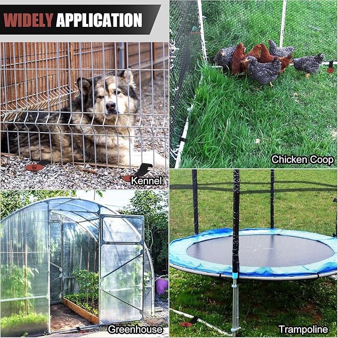 LEIFIDE 6 Set 12'' Brown Trampoline Stakes Ground Anchors Screw in Heavy Duty Trampoline Parts Spiral Stakes Earth Auger for Tents Canopies Swing Set Shed with Belt Straps