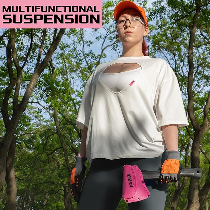 KSEIBI Hatchet with Sheath, Camping Axe for Splitting and Kindling Wood, Forged Steel Blade with Anti-Slip and Shock Reduction Handle Great Throwing Hatchets Pink