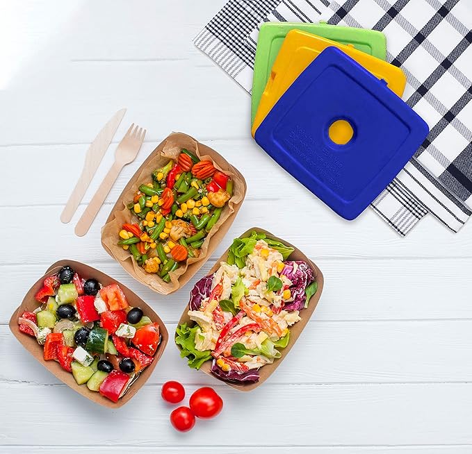 Healthy Packers Multi-Color Slim Long-Lasting Ice Packs for Lunch Box or Cooler Bag (5 or 10 pack)