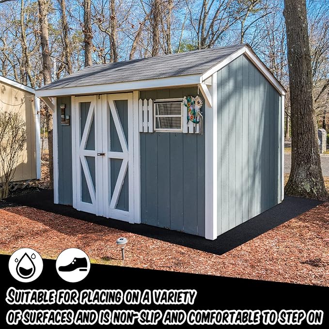 Haull Shed Floor Mat 4 x 3 ft Outdoor Waterproof Nonslip Durable Storage Sheds Protector Rug for Carport Patio Garage Garden Spring Summer Outdoor, Storage Shed Not Included