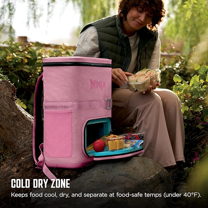 Ninja FrostVault Go Can Soft Cooler, 24/36 Can, Leak Proof, Built-In Cup Holder, 2 Ice Packs & Dry Storage Drawer, Polyester Insulation, Hiking, Camping, Picnic