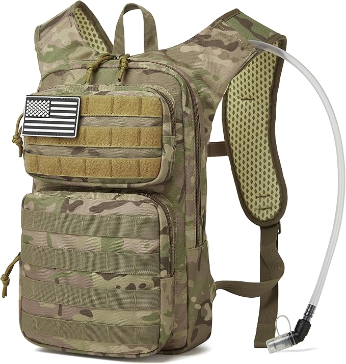 wotony Hydration Backpack with Water Bladder for Hiking Tactical Hydration Pack for Men Women Molle Water Backpack for Hiking