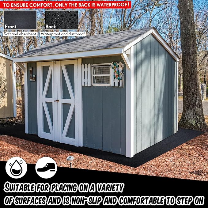 Haull Shed Floor Mat 6 x 3 ft Outdoor Waterproof Nonslip Durable Storage Sheds Protector Rug for Carport Patio Garage Garden Spring Summer Outdoor, Storage Shed Not Included