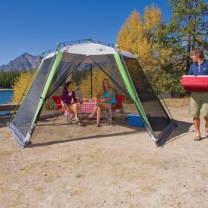Coleman Skylodge Screened Canopy Tent with Instant Setup 10x10/15x13ft Portable Screen Shelter with 1-Minute Setup for Bug-Free Lounging Great for Picnic Yard Beach Park Camping & More