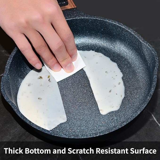 8 Inch and 12.5 Inch Smart Nonstick Frying Pan Set with Removable Handles,Cast Aluminum and Anti-Scratch Sauté Pans,Compatible with All Stovetops,Dishwasher and Oven Safe