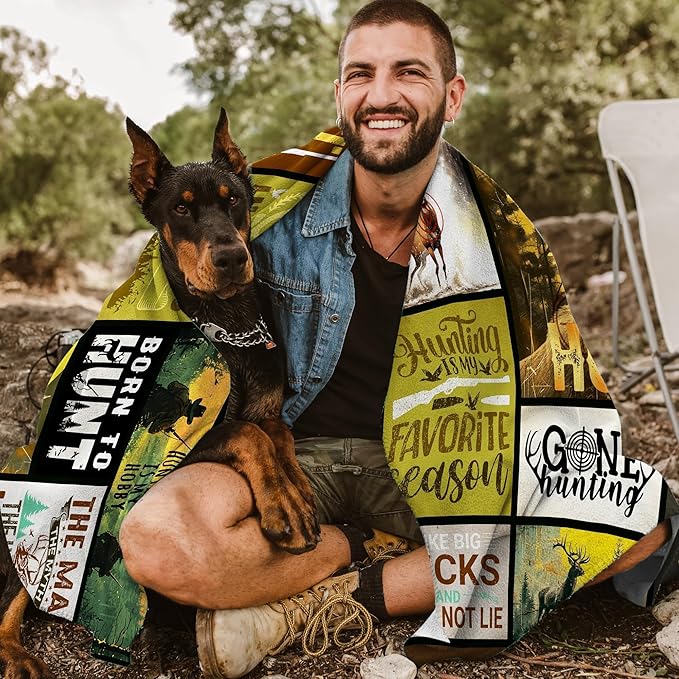 Men's Hunting Gifts: Unique, Funny & Deer-Themed Blanket, 60"x50"