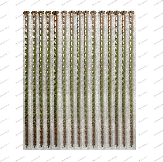 14-inch Metal Steel Nails Super Long Galvanized Artificial Grass Nails, Heavy Duty, Rust Proof, Outdoor Lawn Users Outside Garden Tent Anchor Reinforcement Landscape Thread Safe and Strong (40PCS)