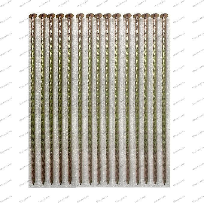 14-inch Galvanized Super Long Steel Nails for Wooden Piles Grass Floor Landscape Metal Yellow Nails Rust-Proof Extension Reinforcement Tent Camping Garden Anchor (20PCS)