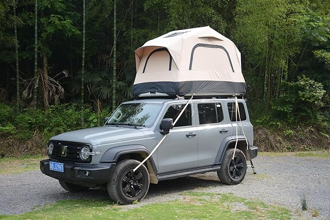 Inflatable Rooftop Tent for Car SUV Truck,2 Person Roof Top Camping Tent with Mattress & Ladder, Waterproof 300D Oxford Fabric, Windproof Design for Overlanding and Outdoor Adventure