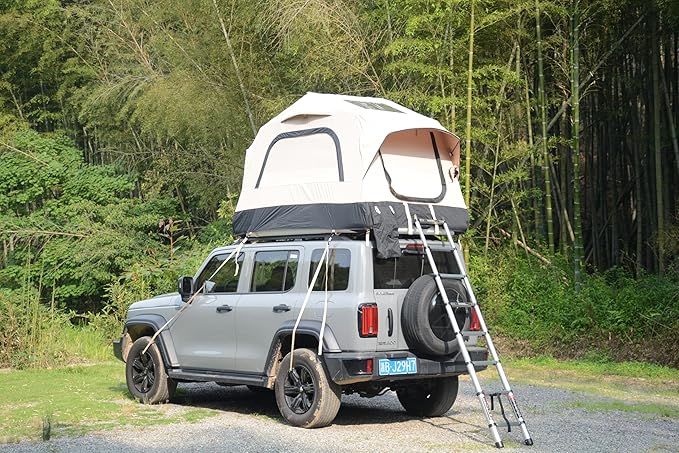 Inflatable Rooftop Tent for Car SUV Truck,2 Person Roof Top Camping Tent with Mattress & Ladder, Waterproof 300D Oxford Fabric, Windproof Design for Overlanding and Outdoor Adventure