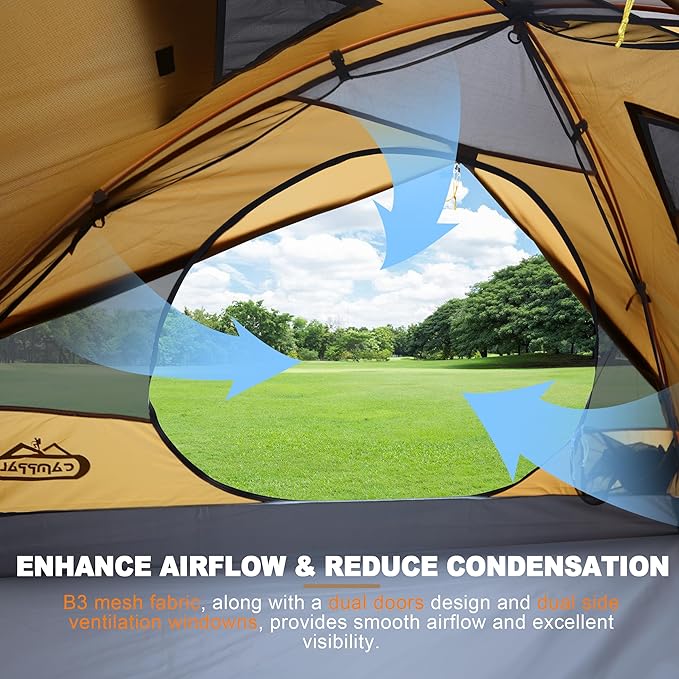 2 Person Backpacking Tent, Waterproof Windproof Two Person Tent, Lightweight Easy Setup 2 Man Tent for Camping Hiking Cycling