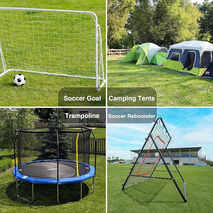 Heavy Duty Trampoline Stakes Anchors High Wind U Type Sharped Ends Safety Ground Anchors Galvanized Steel 11.8 inch for Soccer Goals,Tents and Garden Decorations