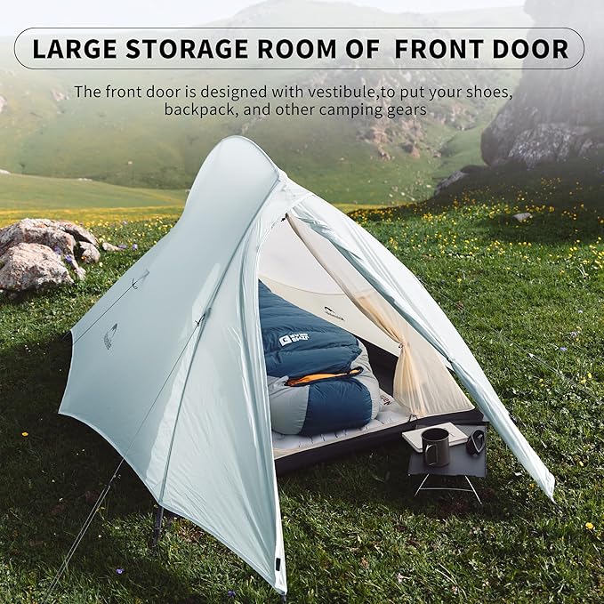 Naturehike Cloud Up 1 Person Tent, Lightweight Backpacking Tents for One Man, Waterproof Ultralight One Person Tent for Camping Hiking Backpacking