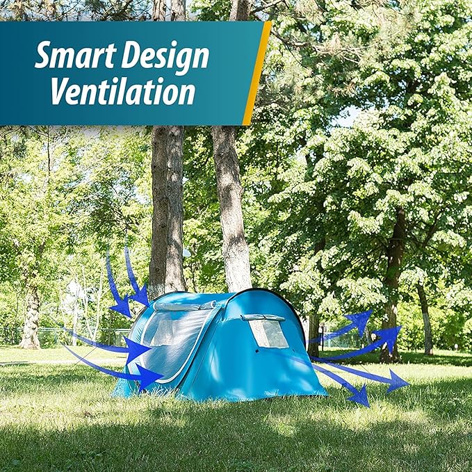 Vaygway Pop-up Tent and Automatic Instant Portable Cabana - Premium Quality 2-4 Person Easy Throw Setup Windproof Waterproof Travel Cabana Beach Tent Shelter- for Hiking, Camping & Outdoor Activities