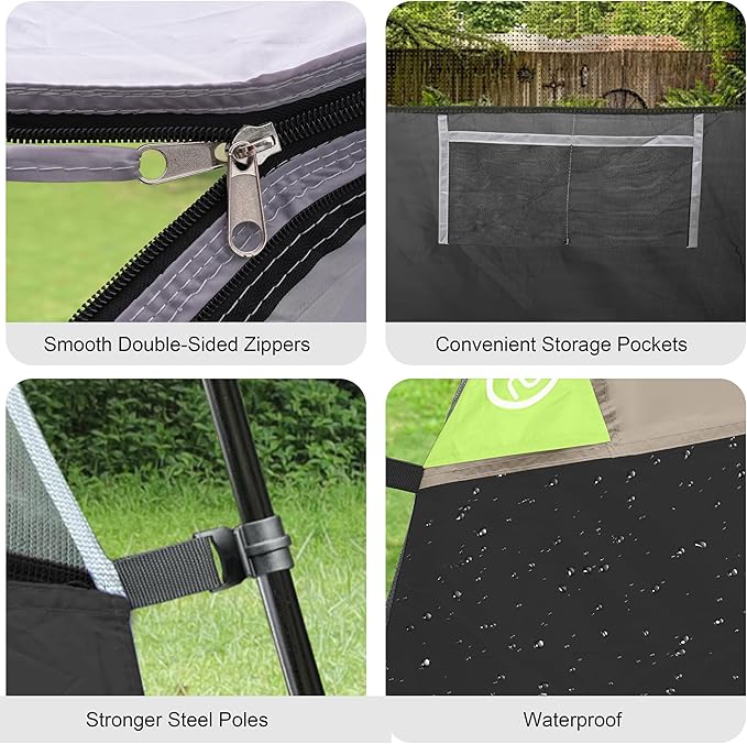 Tents for Camping 4 Person Tent Waterproof Windproof Double Layer Camping Tent, Easy Setup Dome Tent with Large Mesh Windows & Wider Door for Outdoor Camping & Hiking