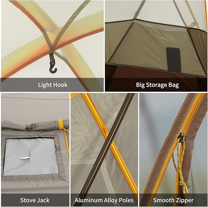 Naturehike KOTA 4/6/8 Person Camping Tent, Double Layer Waterproof 4 Person 6 Person 8 Person Tents for Camping, Large and Tall Family Tent with Vestibules Porch