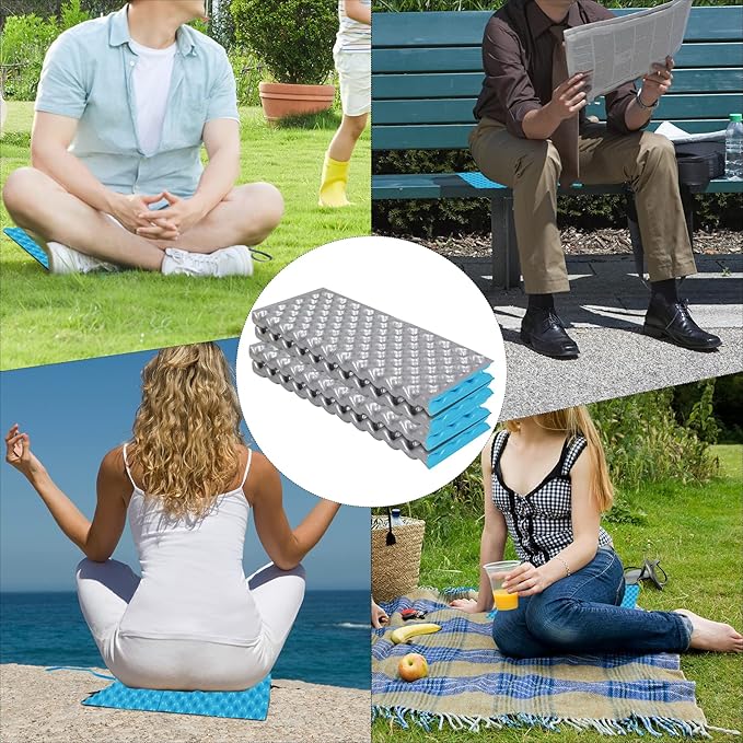 REDCAMP Foam Hiking Seat Pad, Foldable Z Ultralight Sitting Pad for Camping Backpacking Stadium Outdoor, Green/Blue/Khaki/Yellow/Black
