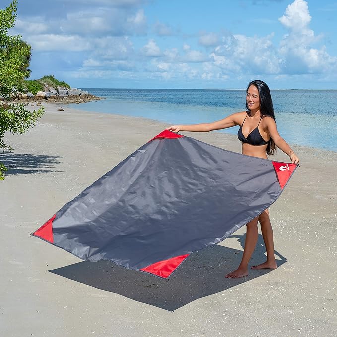 Pike Trail Pocket Beach Blanket (60 in X 56 in) – Lightweight Sand Proof Picnic Blanket, Compact Outdoor Blanket, Waterproof Pocket Blanket for Hiking, Camping, Picnics, Travel and Beach Trips