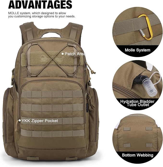 Mardingtop Military Tactical Backpack for Men 40L Molle Rucksack Assault Pack EDC Daypack for Hiking,Travel,Camping, Hunting