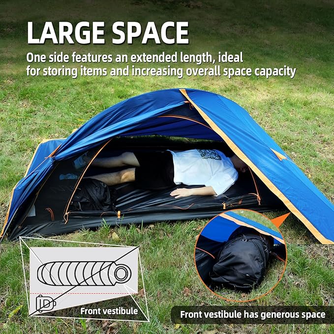 1 Person Backpacking Tent for Camping - Ultralight Waterproof Outdoor One Person Tent, Windproof Rainproof Compact Single Pole Shelter for Camping, Hiking, Hunting Travel by Underwood Aggregator