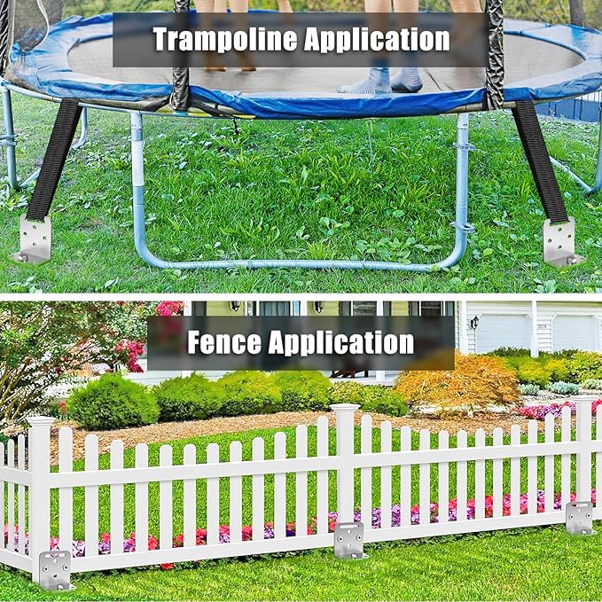 2/4 Pack 18" 30" Ground Anchors Screw in Mobile Home Anchors Kits 2.8" Wide Tapered Spiral Trampoline Earth Anchor Set with L Bracket Swing Set Anchor for Playset, Tent, Shed, Fence, Swingset