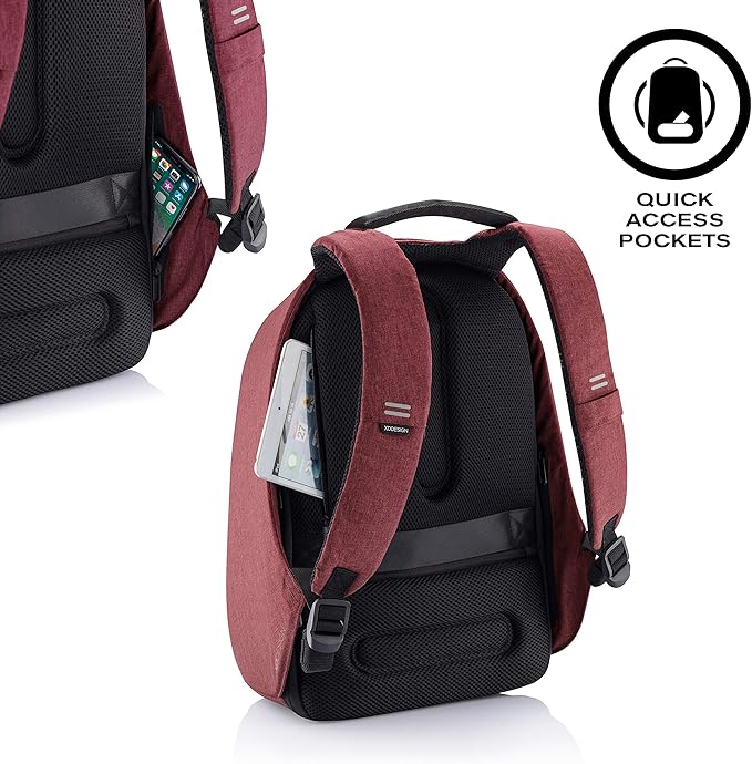 XDDesign Bobby Hero 16 Liter Anti Theft Laptop Backpack, Padded 15.6" Laptop Sleeve, Recycled Material, Water Repellent, USB Charging Port, Travel Carry on Flight Approved for Men&Women