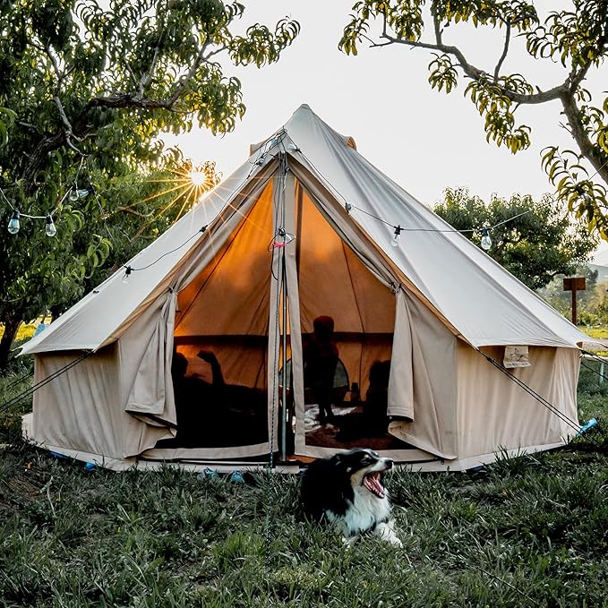 WHITEDUCK Regatta Canvas Bell Tent - w/StoveJack, Waterproof, 4 Season Luxury Camping and Glamping Yurt Tent Outdoor